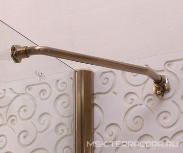 Душ. уголок 900х900хh1950мм, 1/4 круга, R550мм, 2 расп.двери, вход 730мм, с 2-мя неподв.сегм., (стекло прозрачн, 8мм, фурн/золото), Magiс ZZ Cezares Magic MAGIC-R-2-90-C-G