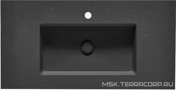 Консольная раковина 80,3х46,5х1,3см, из искусственного мрамора (акрон) цв.Negro, INTEGRA (Acquabella, Испания) ZZ Cezares Cadro ENCIMERA.INTEGRA_SF_SLATE_80_NEGRO