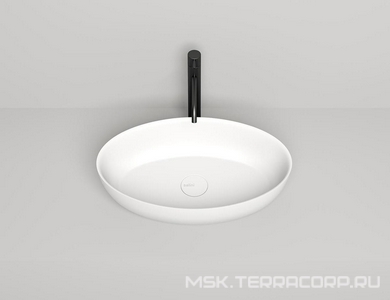 Раковина накладная овальная 580х350х150мм, без отв.д/смесит.,перелива, без донного клапана, литой камень S-Stone матовый цв.RAL7032 полностью,  ZZ Salini Alda 110621MRF / RAL7032 Pebble grey (Галечный серый мат)