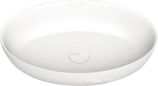 Раковина накладная овальная 580х350х150мм, без отв.д/смесит.,перелива, без донного клапана, литой камень S-Stone матовый цв.RAL7032 полностью,  ZZ Salini Alda 110621MRF / RAL7032 Pebble grey (Галечный серый мат)