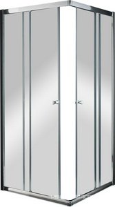 Душевой уголок 900х900хh2000мм, квадрат, 2 сдвиж.дверцы с 2 неподв. сегм., вход 575мм, (стекло текстурное Punto 6мм, фурн.цв.хром),  ZZ Cezares Anima ANIMA-A-2-90-P-Cr