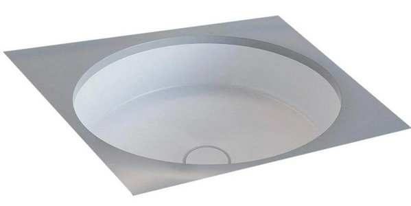 Раковина встраив.в столешн.снизу,круглая 420х420хh128мм,без отв.д/смес,без перелива,без донного клапана,литой камень S-Stone мат,цв.белый,  04 ZZ Salini Marea 1802204M