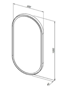 Зеркало овальное 1000х500 мм с LED-посветкой и сенс.выключателем, (цвет черный),  ZZ Allen Brau Infinity 1.21016.BL