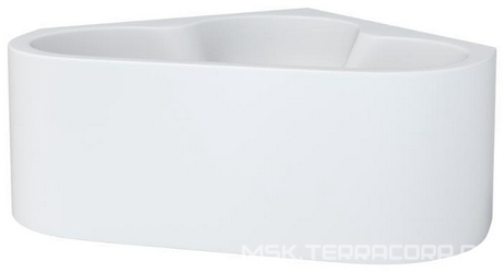 Ванна 1993х1665хh652мм, угловая, литьевой природный камень S-Sense, поверхн. матовая, регулир.опоры, нажим.слив цв.хром в компл., Egina ZZ