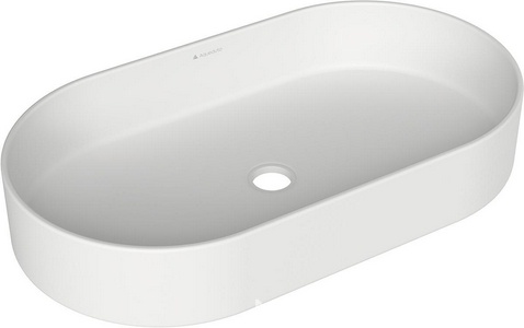 Раковина накладная на столешницу, овальная, 600x390хh120мм, без отв.д/смесит., без перелива, (цв.белый матовый),  Aqueduto Espiral ESP0220