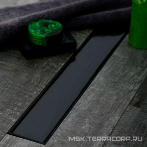 Водоотводящий желоб 550 мм KLASIK, с решеткой под плитку (черная окантовка) ZZ Veconi Универсал V550KB