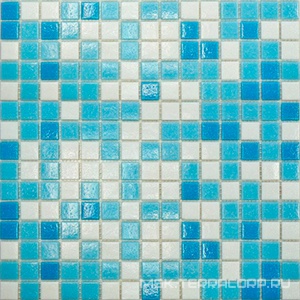 Мозаика Мозаика MCD002 (чип 2x2 мм) бело-голубой на сеткеZZ|30.5x30.5 Мастера Керамики Glass MCD002