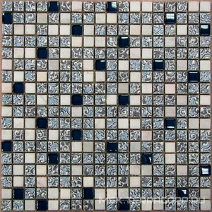 Мозаика Dreams Blue (15x15x8) 30x30 Bonaparte Мозаика стеклянная с камнем n156839