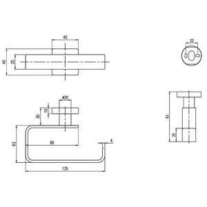 Держатель для т/б, открытый, (цв.хром),  ZZ Villeroy & Boch Elements – Striking TVA15201400061