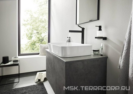 Дозатор настенный, (цв.черный матовый/стекло матовое),  ZZ Hansgrohe AddStoris 41745670