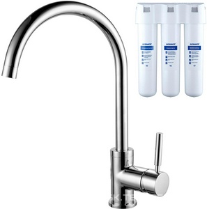 Смеситель для кухни с каналом для фильтрованной воды в комплекте с фильтром Аквафор Кристалл, (цв.хром) ZZ Latuno 110 L11021K