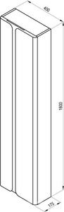 Высокий шкаф SB Balance 400 белый/графит Ravak BALANCE X000001374