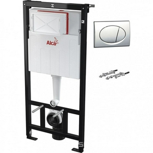 Инсталляция для подвесного унитаза с кнопкой хром арт. AM101/1120-3:1 RU M71-001 ZZ AlcaPlast Универсал AM101/1120-3:1 RU M71-001