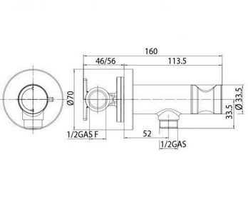 Смеситель совмещённый с гигиеническим душем, кругл., (готовый комплект: лейка пластик ABS, шланг 125см., скрытая часть), (цв.хром),  ZZ Bossini Paloma Flat E37011 030
