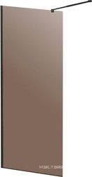 LIBERTA-L-1-110-BR-NERO Душевая перегородка с односторонним входом, стекло бронза, профиль чёрный, 1100x1950 мм | ZZ