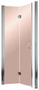 Дверь в нишу , 100x190 см, складная, духсекционная, ЛЕВАЯ , ппрофиль глянцевый хром, стекло бронза, БЕЗ покрытия ZZ Vegas Glass GPS GPS 100 08 05/ ЛЕВАЯ