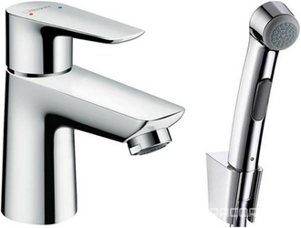 Смеситель Hansgrohe Talis E 71729000 для раковины с гигиеническим душем, с донным клапаном Push-Open| 4x12x12