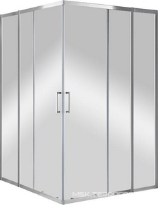 Душевой уголок 1200(1180-1205)х1200(1180-1205)хh1900мм, квадрат, (стекло прозр.Idrorepellente 6мм, фурн.цв.хром),  ZZ Cezares Molveno MOLVENO-A-22-90+30-C-Cr-IV