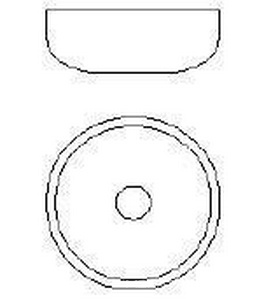 Раковина d450хh150мм, круглая, накладная на столешницу (искуст.камень TecknoForm цв.Travertino Naturale),  45 ZZ Glass Design Rapolano RAP45ST