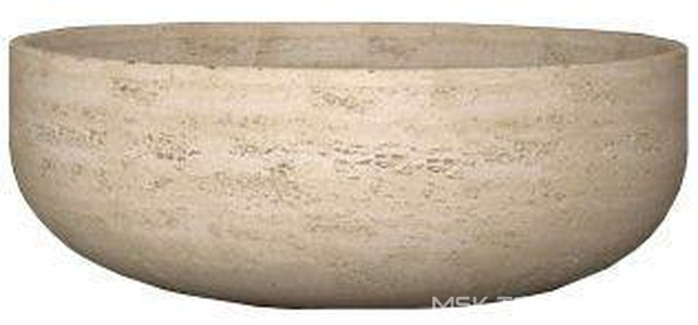 Раковина d450хh150мм, круглая, накладная на столешницу (искуст.камень TecknoForm цв.Travertino Naturale),  45 ZZ Glass Design Rapolano RAP45ST