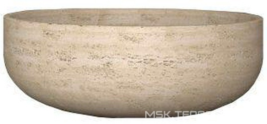 Раковина d450хh150мм, круглая, накладная на столешницу (искуст.камень TecknoForm цв.Travertino Naturale), Rapolano 45 ZZ