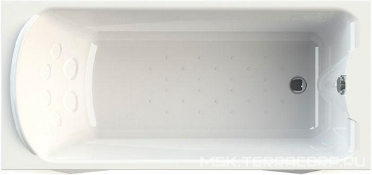 Ванна акриловая "ЛАРЕДО 2", 1600х700х650 мм, смес./излив "Бриз/Линкольн (б)-GOLD", молдинг золото, каркас и слив-перелив (золото) в компл., БЕЗ панели