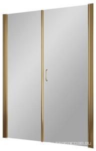 Дверь в нишу , 140x190 см, правая, распашная с неподвижным элементом, профиль бронза, стекло прозрачное с покрытием QuickNano ZZ Vegas Glass EP-F-2 EP-F-2 140 05 01 прав./ QuickNano