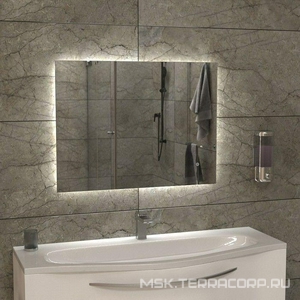 Зеркало КЗСК, 60х80 см, с регулируемой температурой,  LED подсветки 14 Вт/м, с полировкой с сенсорным выключателем ZZ КЗСК STANDART 320р0608ску