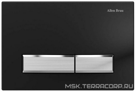 Кнопка двойного смыва, пневм., для инсталляции д/унитаза, (пластик цв.черный матовый, кнопки цв.браш.никель),  2.0 ZZ Allen Brau Fantasy 9.20004.31