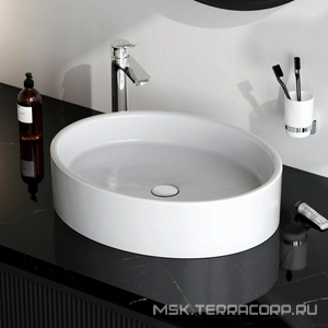Раковина накладная, овальная, 550х450 мм, цв.белый глянец AMPM FUNC M8FWCC20550WG