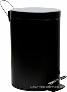 Ведро круглое 5 л, с педалью, цв.черный ZZ Wasserkraft elbe K-635BLACK
