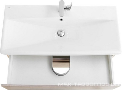 База под раковину подвесная с 2 выкатными ящиками, 764x438x500мм, без раковины, (цв.Rovere Grigio),  ZZ BelBagno Marino-Cer MARINO-CER-800-2C-SO-RG-P