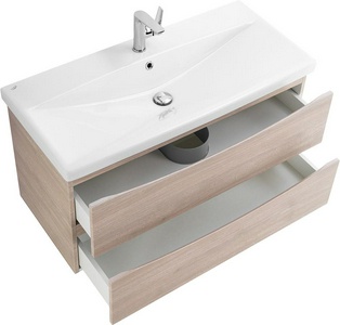 База под раковину подвесная с 2 выкатными ящиками, 764x438x500мм, без раковины, (цв.Rovere Grigio),  ZZ BelBagno Marino-Cer MARINO-CER-800-2C-SO-RG-P