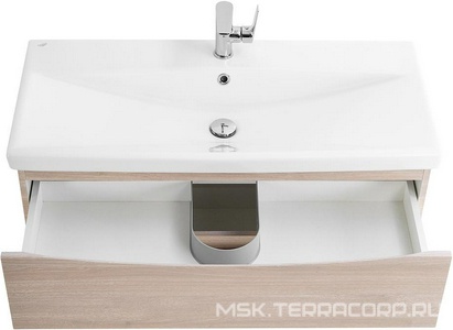 База под раковину подвесная с 2 выкатными ящиками, 764x438x500мм, без раковины, (цв.Rovere Grigio),  ZZ BelBagno Marino-Cer MARINO-CER-800-2C-SO-RG-P