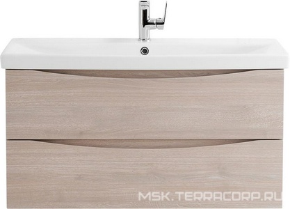 База под раковину подвесная с 2 выкатными ящиками, 764x438x500мм, без раковины, (цв.Rovere Grigio),  ZZ BelBagno Marino-Cer MARINO-CER-800-2C-SO-RG-P