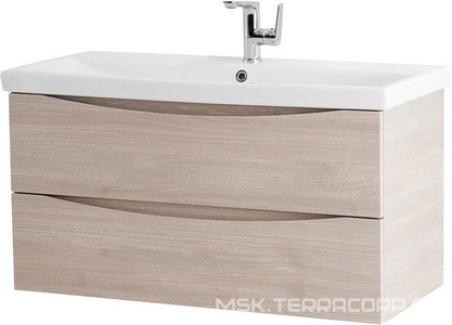 База под раковину подвесная с 2 выкатными ящиками, 764x438x500мм, без раковины, (цв.Rovere Grigio),  ZZ BelBagno Marino-Cer MARINO-CER-800-2C-SO-RG-P