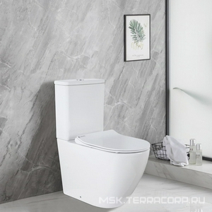 Унитаз напольный, безободковый, с сиденьем микролифт и бачком в компл., цв.белый Azario Grado AZ-2141