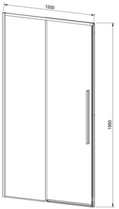 Дверь для душа, в нишу 1200хh1950мм, раздвиж, 1 дверь, 1 неподв.секция, правая/левая, (стекло прозрач.6мм Easy Clean, фурн.цв.воронен.сталь), ZZ Vincea Slim-N VDS-4SN120CLGM
