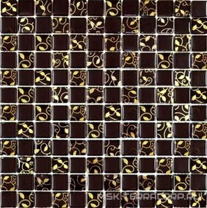 Мозаика Мозаика золото,шоколад (чип 23x23) ZZ|30x30 Мастера Керамики Glass МС 799