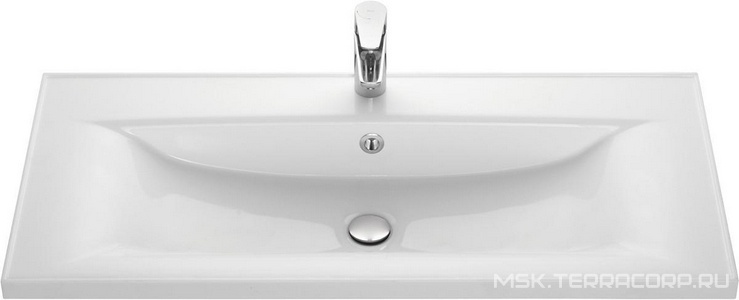 Раковина Айрис 100 см для тумб Диор, Мадрид, Римини, литьевой мрамор. цв. белый, ZZ Aquaton Универсал 1A73273KAG010