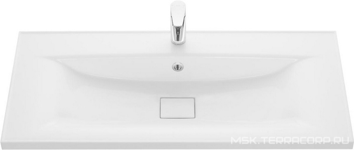 Раковина Айрис 100 см для тумб Диор, Мадрид, Римини, литьевой мрамор. цв. белый, ZZ Aquaton Универсал 1A73273KAG010