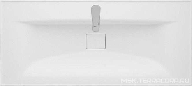 Раковина Айрис 100 см для тумб Диор, Мадрид, Римини, литьевой мрамор. цв. белый, ZZ Aquaton Универсал 1A73273KAG010