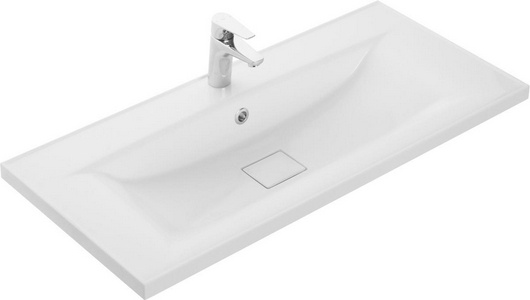 Раковина Айрис 100 см для тумб Диор, Мадрид, Римини, литьевой мрамор. цв. белый, ZZ Aquaton Универсал 1A73273KAG010