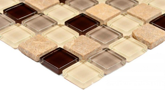 Мозаика Amelia (15x15x4)ZZ 30x30 Bonaparte Мозаика стеклянная с камнем n156836