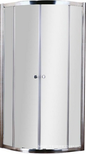 Душевой уголок 900х900хh1850мм, 1/4 круга, R550мм, 2 сдвижные дверцы с 2-мя неподв. сегм. (стекло прозрачное, 5 мм, фурнит. цв.хром),  ZZ Cezares Pratico PRATICO-R-2-90-C-Cr