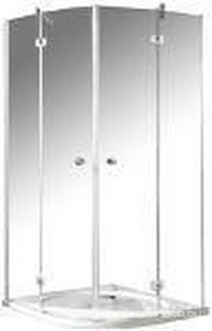 Душевое ограждение, 1/4 круга, R550, 1000х1000хh1950мм, 2 распаш.двери с 2 неподв.сегм.,(профиль алюм.хромэфф,стекло 6мм прозрач), Ц/С 40/10  KL Duschwelten MK 600 5104 005 001 020