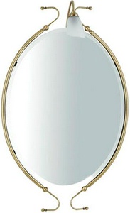 Зеркало в металл. раме, со светильником, овальное h100х65см, (цв.бронза),  ZZ Andrea Serena SE0258 BR