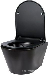 Унитаз подвесной L3W(Black) AVVA 530x335мм с Rimless, БЕЗ крышки-сиденья, цв. черный, ZZ Aquanet Logan 288926