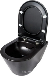 Унитаз подвесной L3W(Black) AVVA 530x335мм с Rimless, БЕЗ крышки-сиденья, цв. черный, ZZ Aquanet Logan 288926