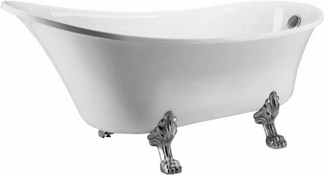 Ванна акриловая 160x70, отдельностоящая, овальная, ножки, слив-перелив, сифон в компл, в. белый, XX